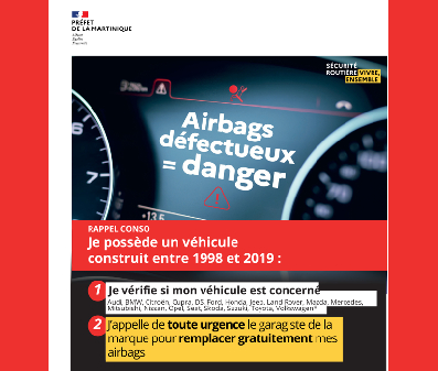 RAPPEL AIRBAGS DÉFECTUEUX